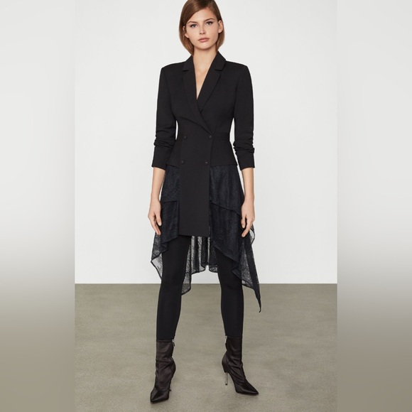 BCBGMaxAzria Tiered Lace Blazer Size: M